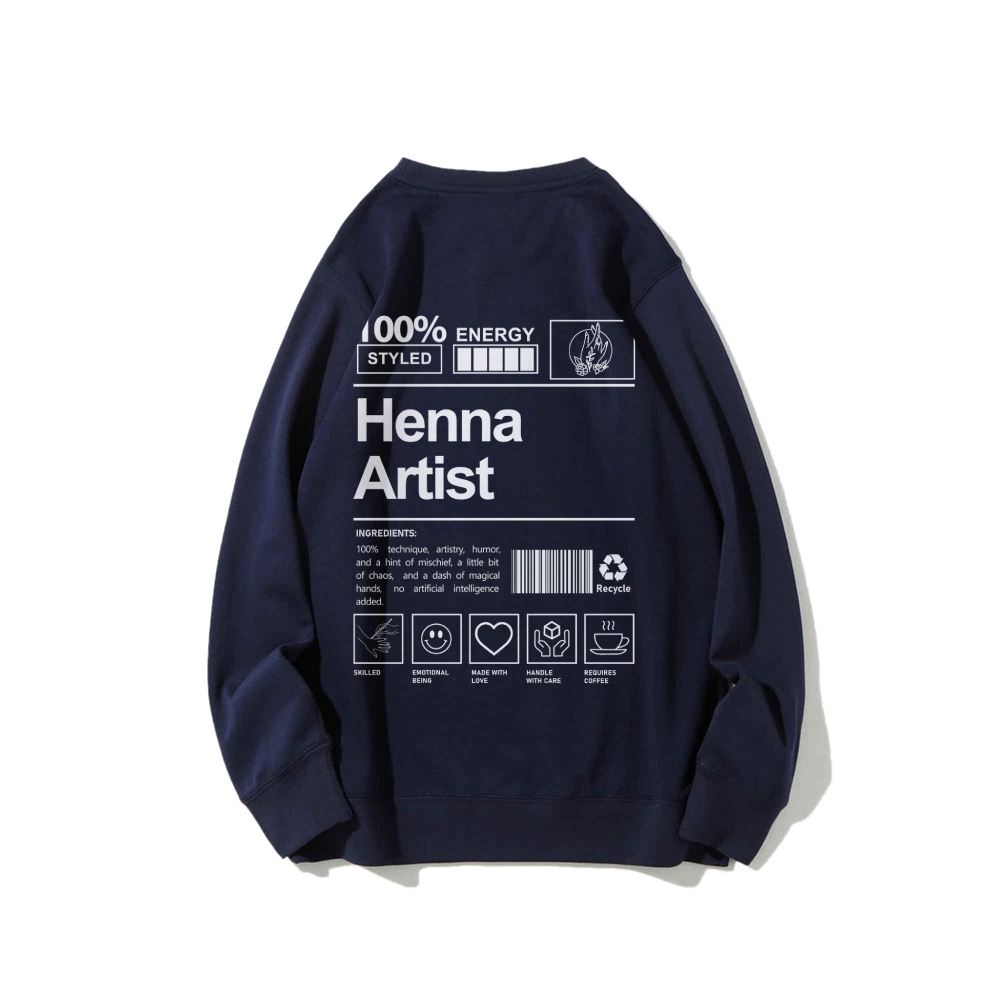 Henna Artist Casual Crewneck Sweatshirt-moweekender