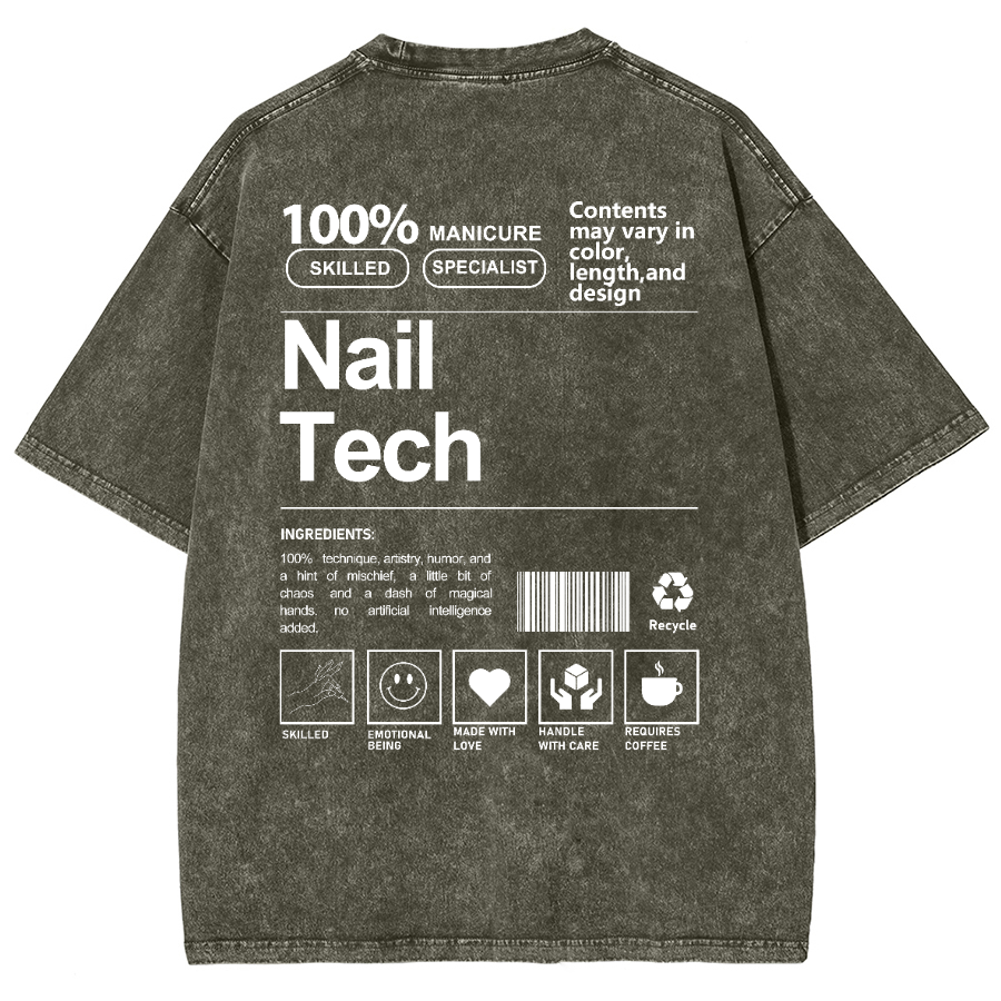Nail Tech Unisex Fit Washed T-Shirt-moweekender