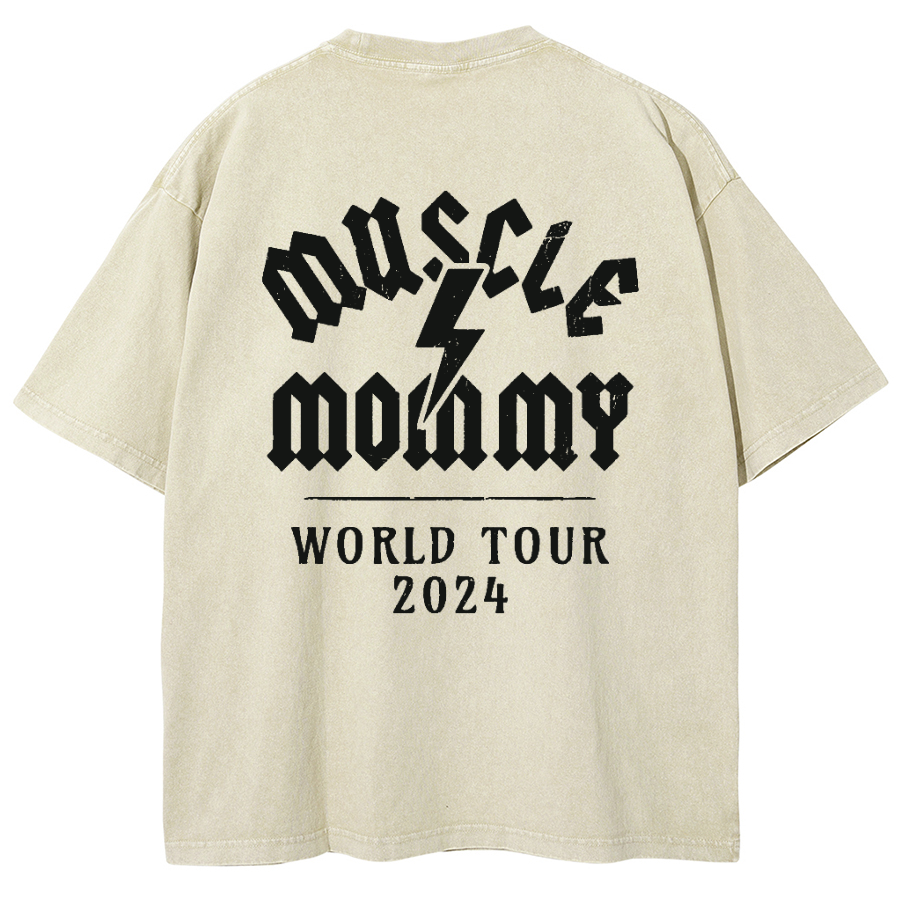 Muscle Mommy Unisex Fit Washed Oversized T-Shirt-moweekender