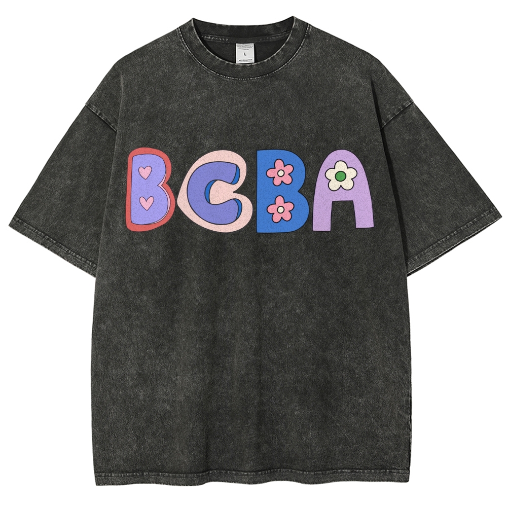BCBA Board certified behavior analyst Unisex Fit Washed T-Shirt-moweekender