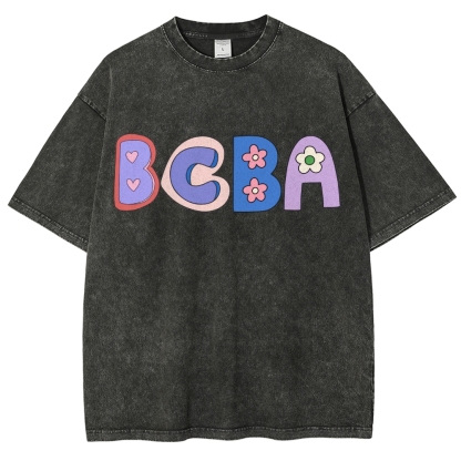 BCBA Board certified behavior analyst Unisex Fit Washed T-Shirt-moweekender