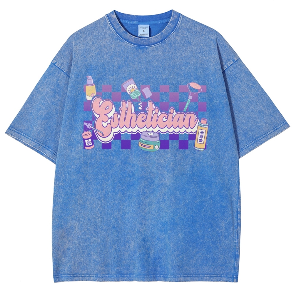 Esthetician Unisex Fit Washed T-Shirt-moweekender