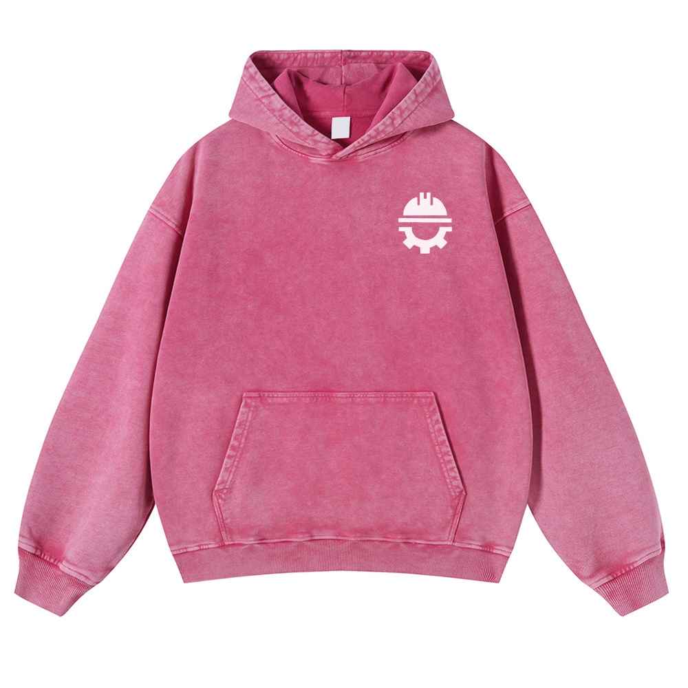 Civil Engineer Pattern Vintage Washed Hoodie-moweekender