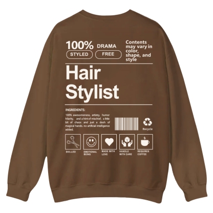 Hair Stylist Pattern Crew Neck Sweatshirt-moweekender