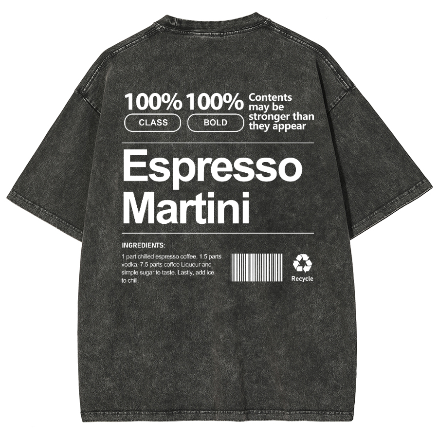 Espresso Martini Unisex Fit Washed Oversized T-Shirt-moweekender