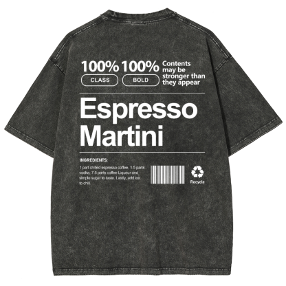 Espresso Martini Unisex Fit Washed Oversized T-Shirt-moweekender