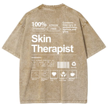 Skin Therapist Unisex Fit Washed T-Shirt-moweekender