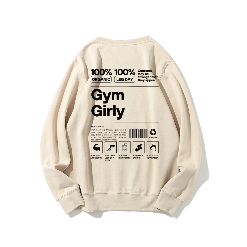 Gym Girl Round Neck Long Sleeved Sweatshirt