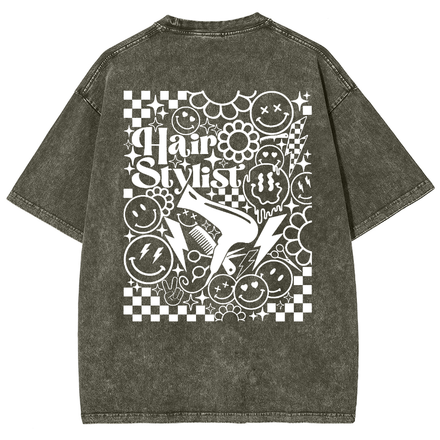 Hair Stylist Unisex Fit Washed T-Shirt-moweekender