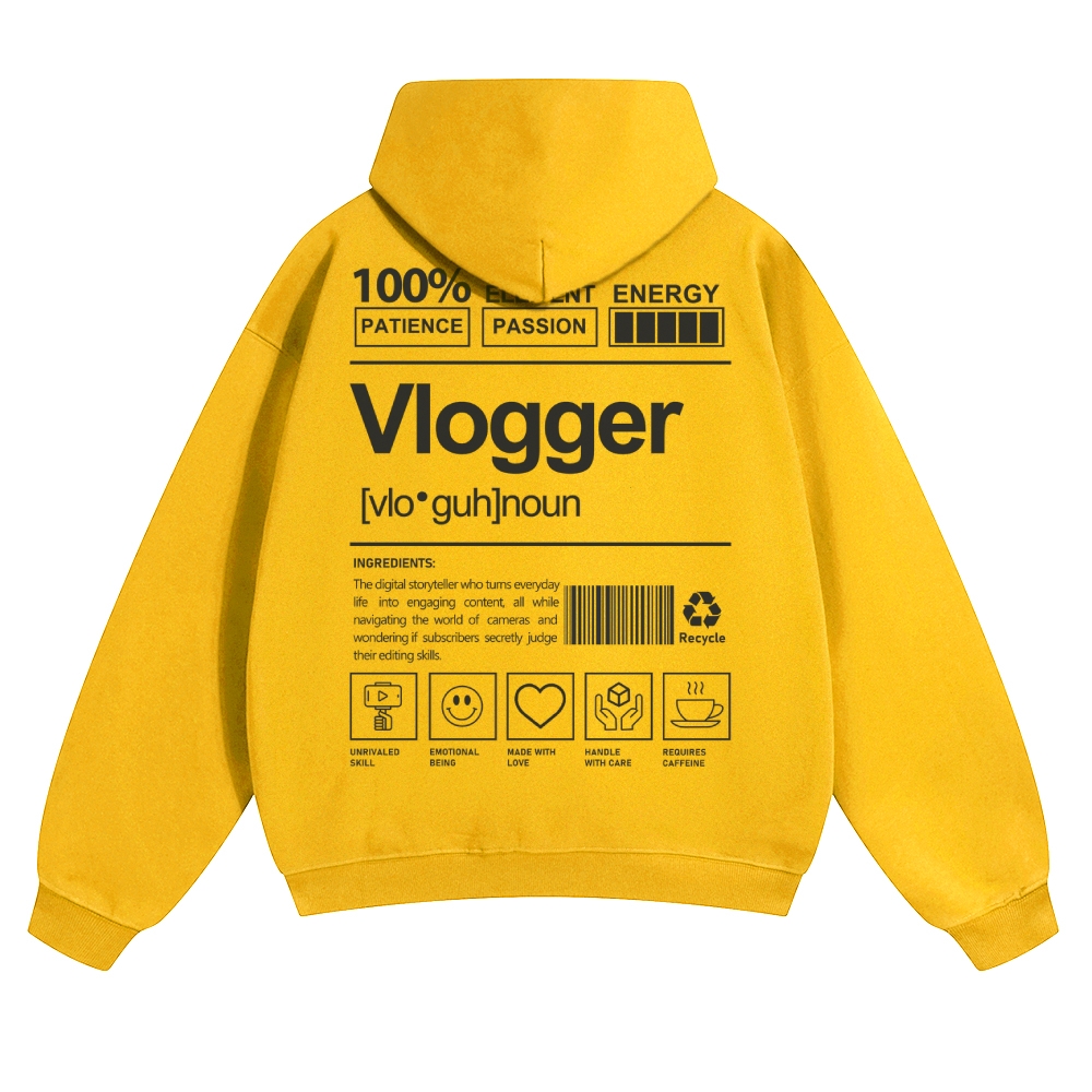 Vlogger Unisex Casual Anime Print Hoodie-moweekender