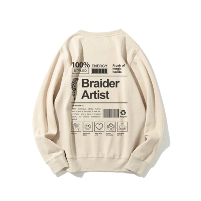 Braider Artist Casual Crewneck Sweatshirt-moweekender