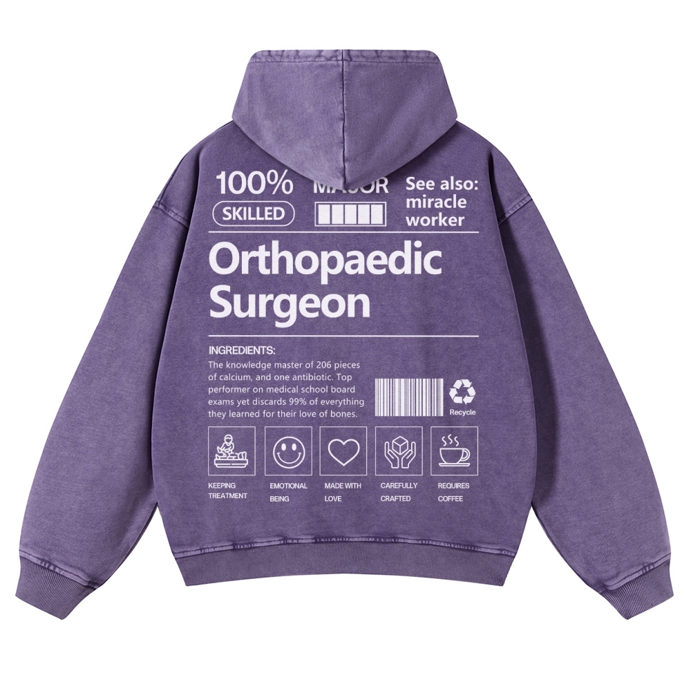 Orthopaedic Surgeon Casual Washed Hoodie