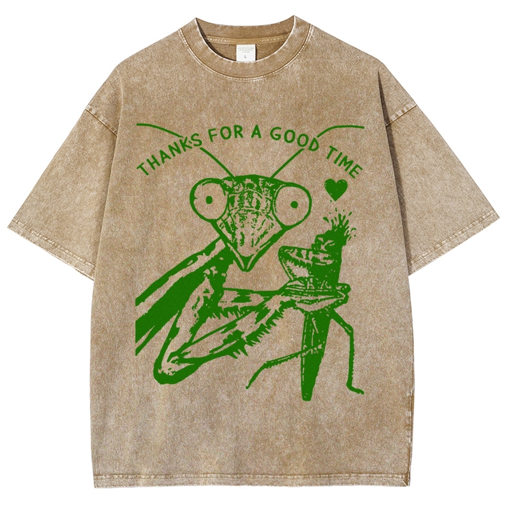 Thanks For A Good Time Vintage Snowflake Washed T-Shirt-moweekender