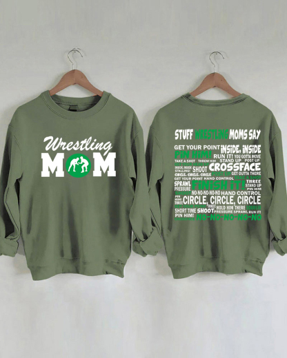 Wrestling Moms Green Printed Sweatshirt-moweekender
