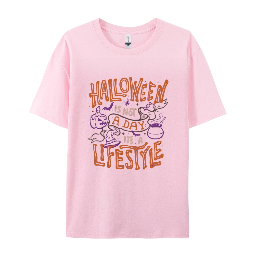 Halloween is life Cotton Short-Sleeved T-Shirt-moweekender