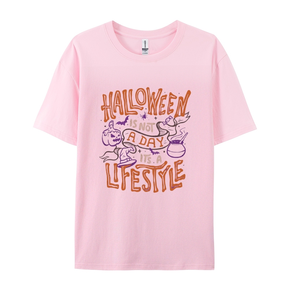 Halloween is life Cotton Short-Sleeved T-Shirt-moweekender