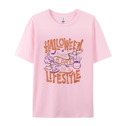 Halloween is life Cotton Short-Sleeved T-Shirt-moweekender