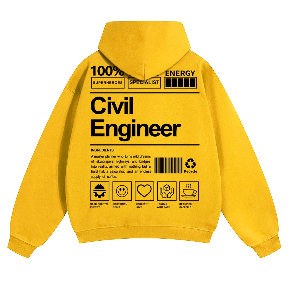 Civil Engineer Unisex Casual Anime Print Hoodie-moweekender