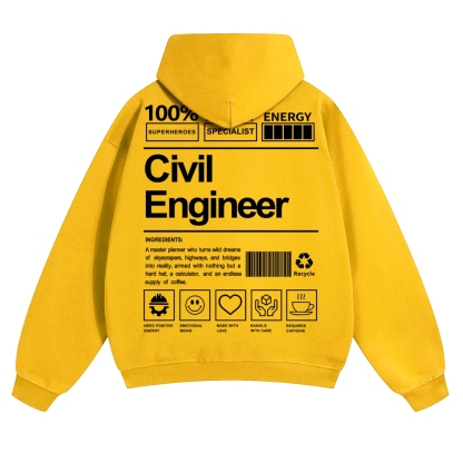 Civil Engineer Unisex Casual Anime Print Hoodie-moweekender