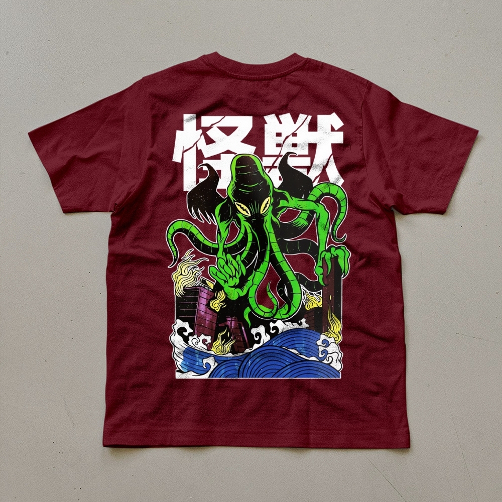 Octopus Monster Printed Unisex Prints T-Shirt-moweekender