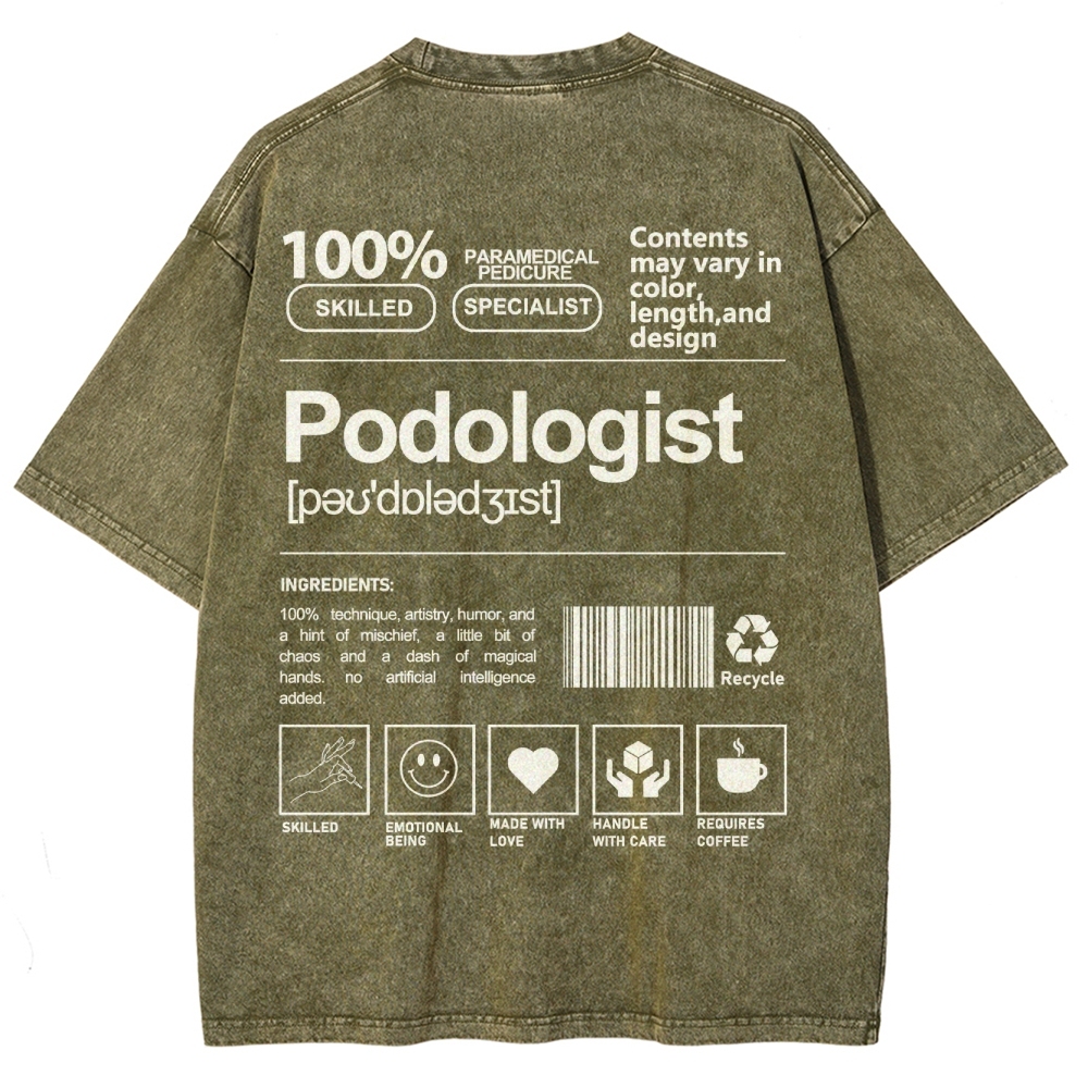 Podologist Unisex Fit Washed T-Shirt-moweekender
