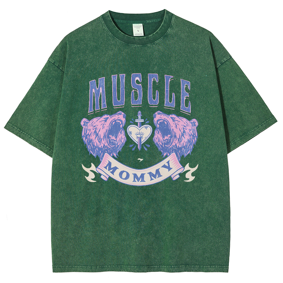 Muscle Mommy Unisex Fit Washed Oversized T-Shirt-moweekender