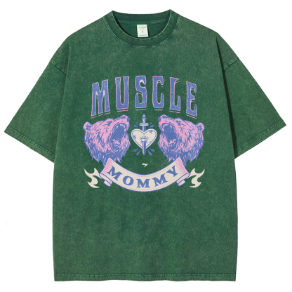 Muscle Mommy Unisex Fit Washed Oversized T-Shirt-moweekender