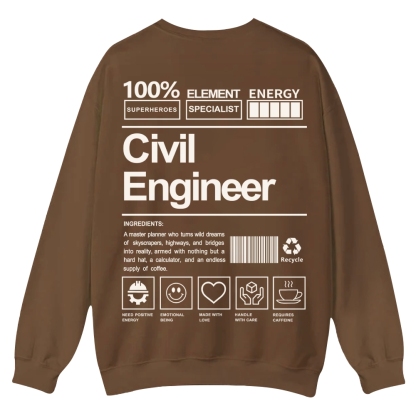 Civil Engineer Pattern Crew Neck Sweatshirt-moweekender