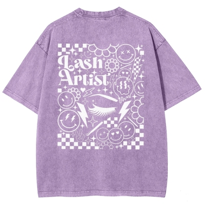 Lash Artist Vintage Snowflake Washed T-Shirt-moweekender