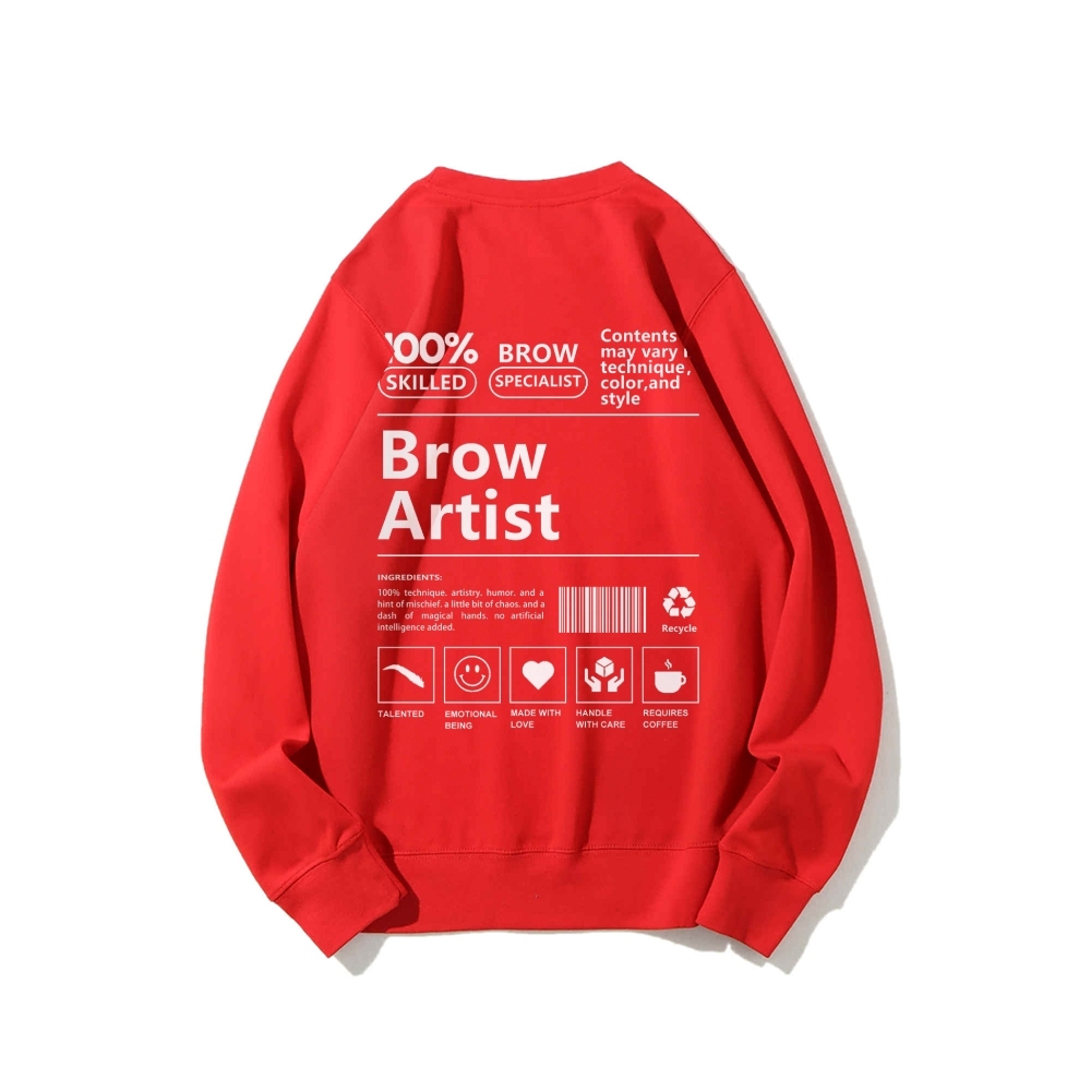 Brow Artist Casual Crewneck Sweatshirt-moweekender