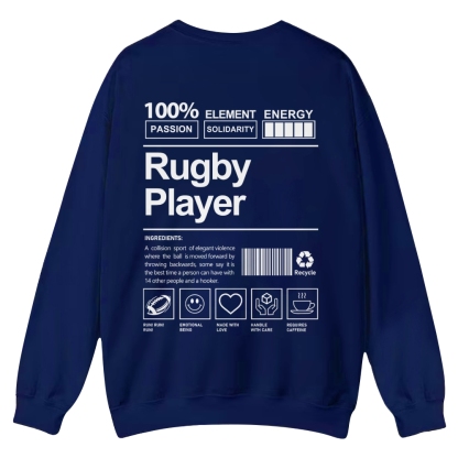 Rugby Player Casual Crewneck Sweatshirt-moweekender