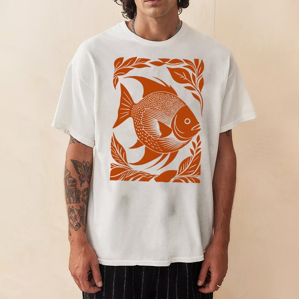 Casual Fish PatternUnisex Prints T-Shirt