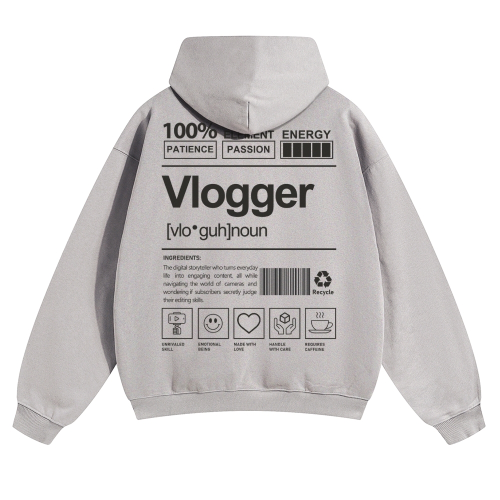 Vlogger Unisex Casual Anime Print Hoodie-moweekender