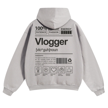Vlogger Unisex Casual Anime Print Hoodie-moweekender