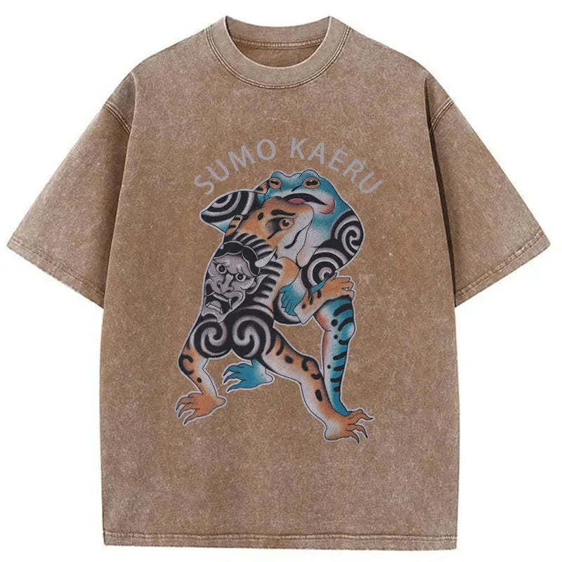 Frog Sumo Washed Vintage T-Shirt-moweekender
