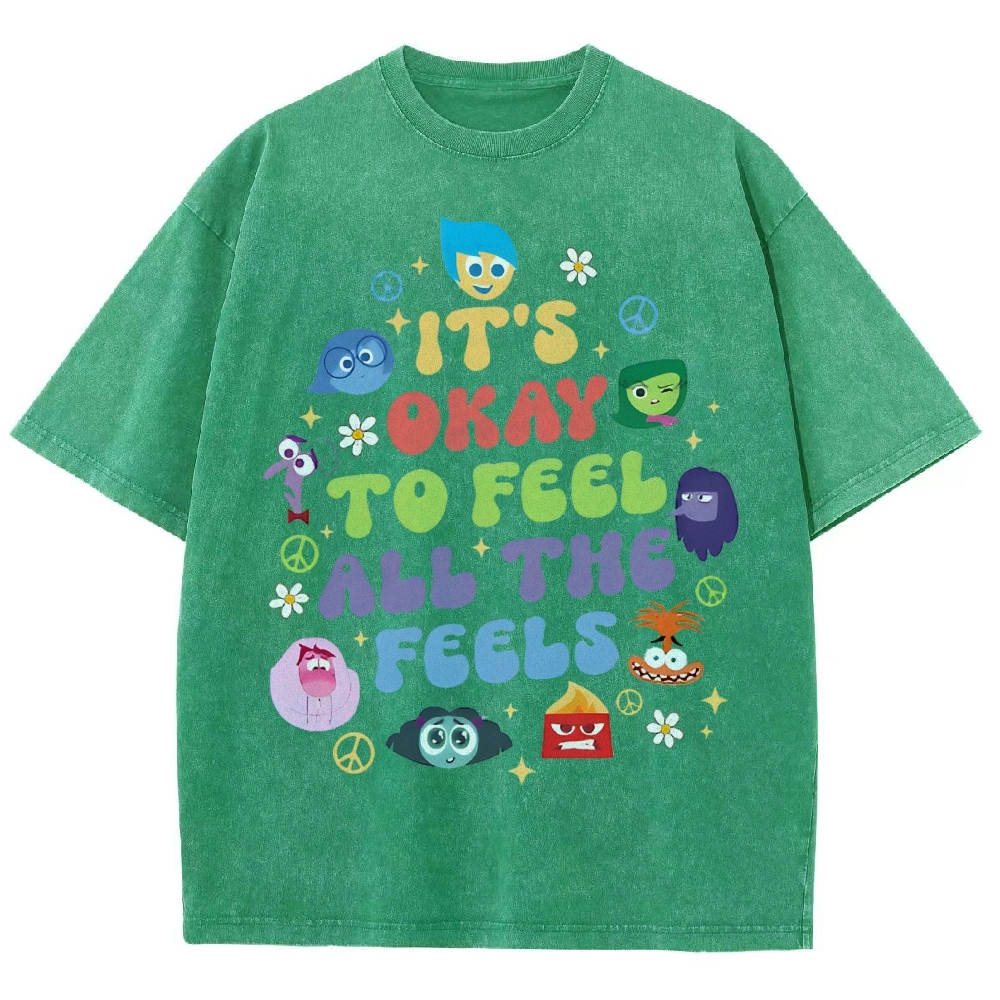 It's Okay To Feel Vintage Snowflake Washed T-Shirt-moweekender