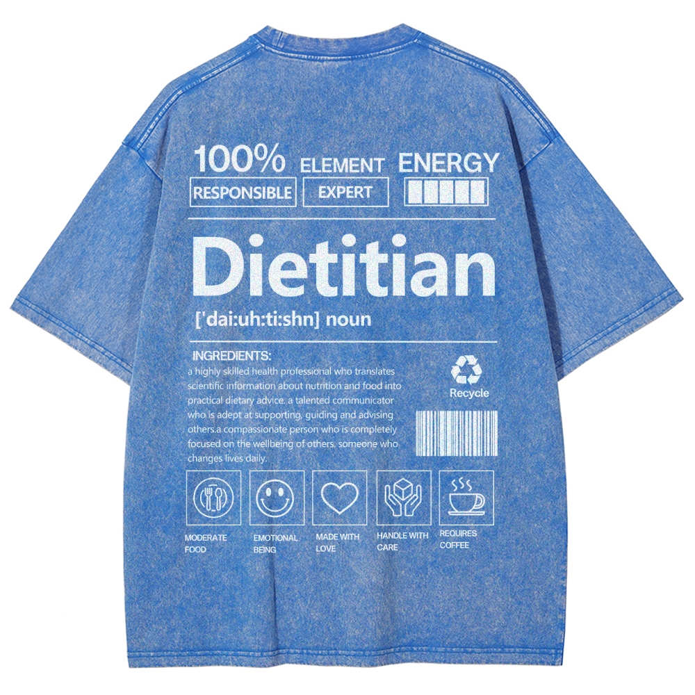 Dietitian Unisex Fit Washed T-Shirt-moweekender