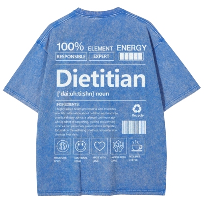 Dietitian Unisex Fit Washed T-Shirt-moweekender