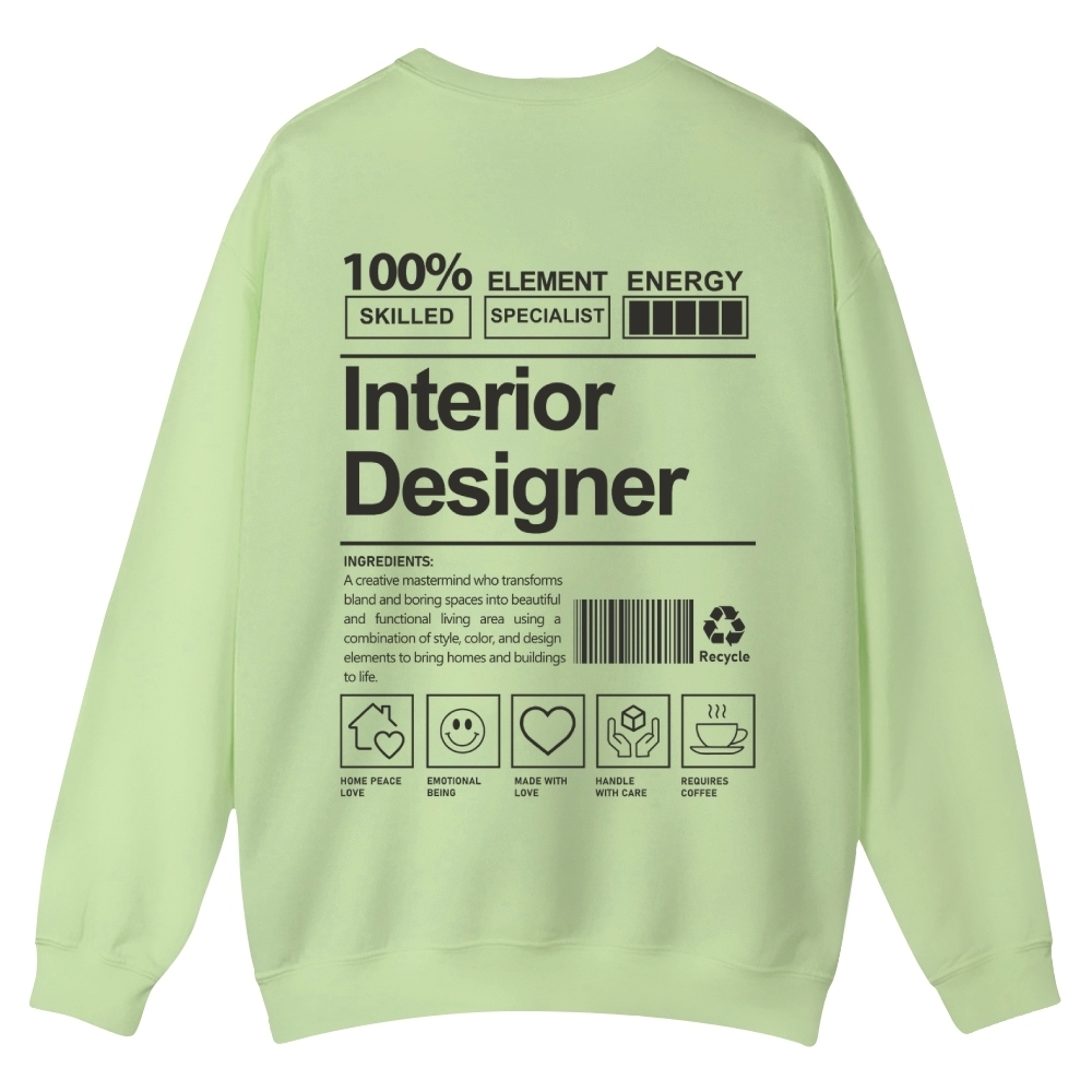 Interior Designer Printed Crew Neck Sweatshirt-moweekender
