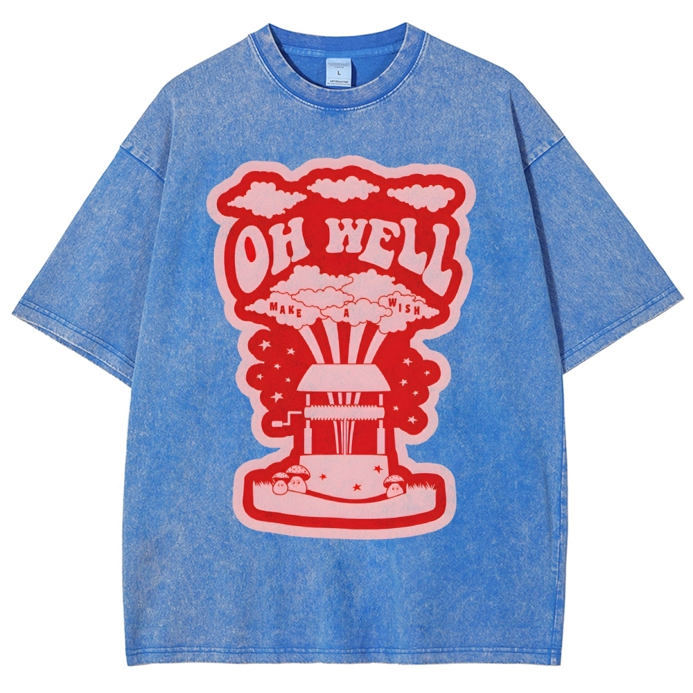 Oh Well Vintage Snowflake Washed T-Shirt-moweekender