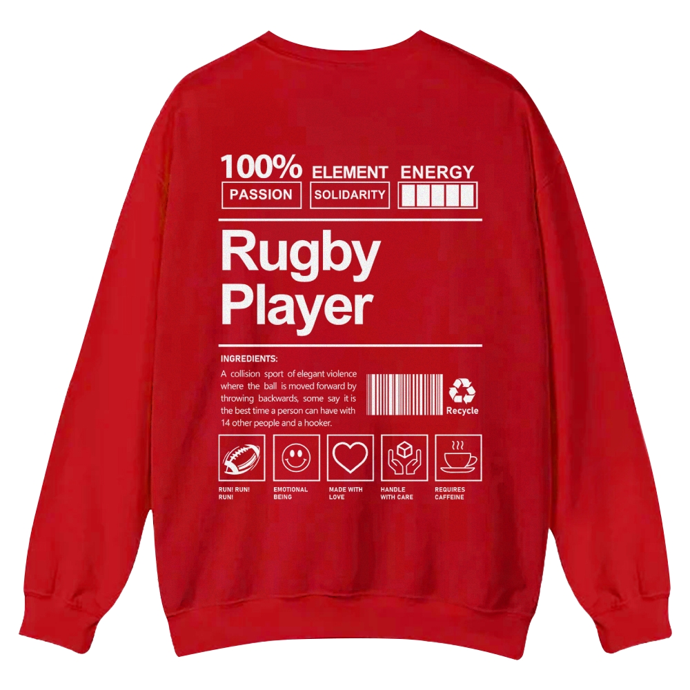Rugby Player Casual Crewneck Sweatshirt-moweekender