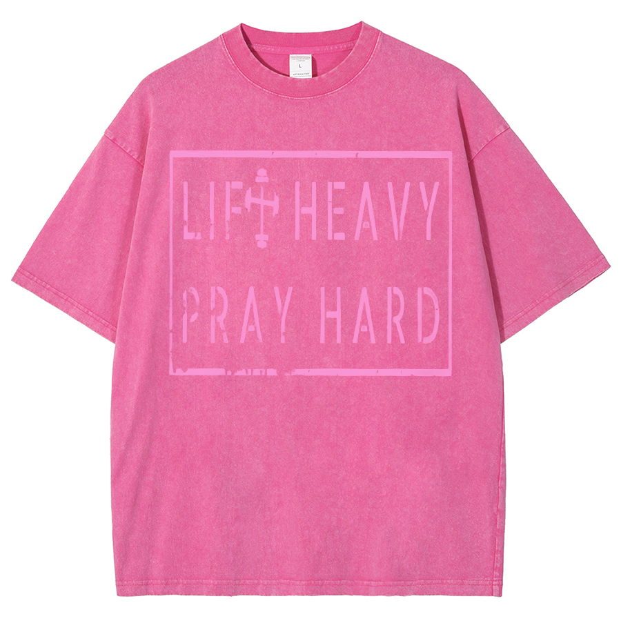 Lift Heavy Play Hard Unisex Fit Washed Oversized T-Shirt-moweekender