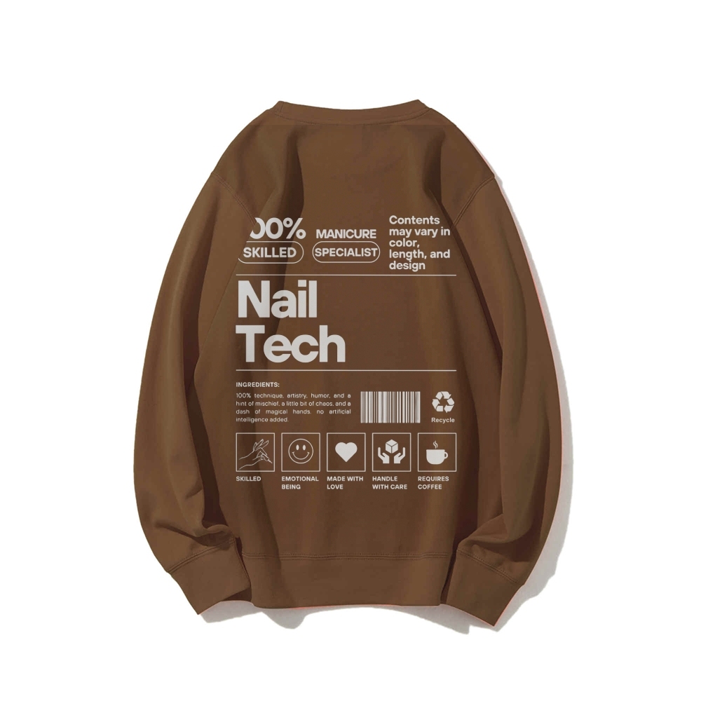 Nail Tech Casual Crew Neck Sweatshirt-moweekender