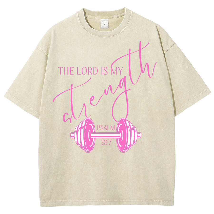 The Lord Is My Strength Unisex Fit Washed Oversized T-Shirt-moweekender