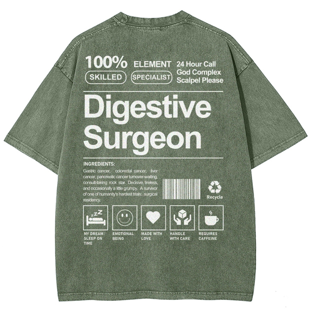 Digestive Surgeon Unisex Fit Washed T-Shirt-moweekender