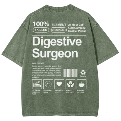 Digestive Surgeon Unisex Fit Washed T-Shirt-moweekender