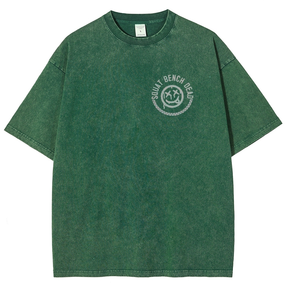 Squat Bench Dead Vintage Snowflake Washed T-Shirt-moweekender