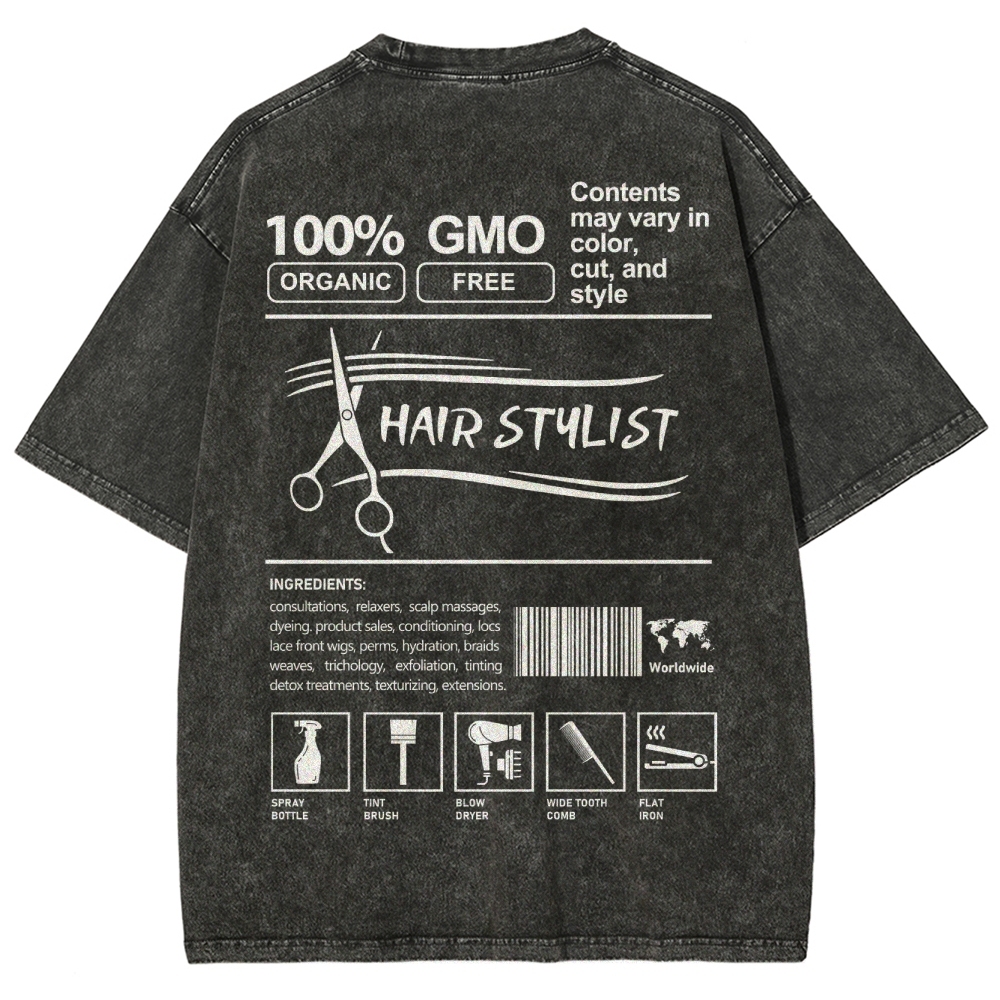 Hair Stylist Unisex Fit Washed T-Shirt-moweekender