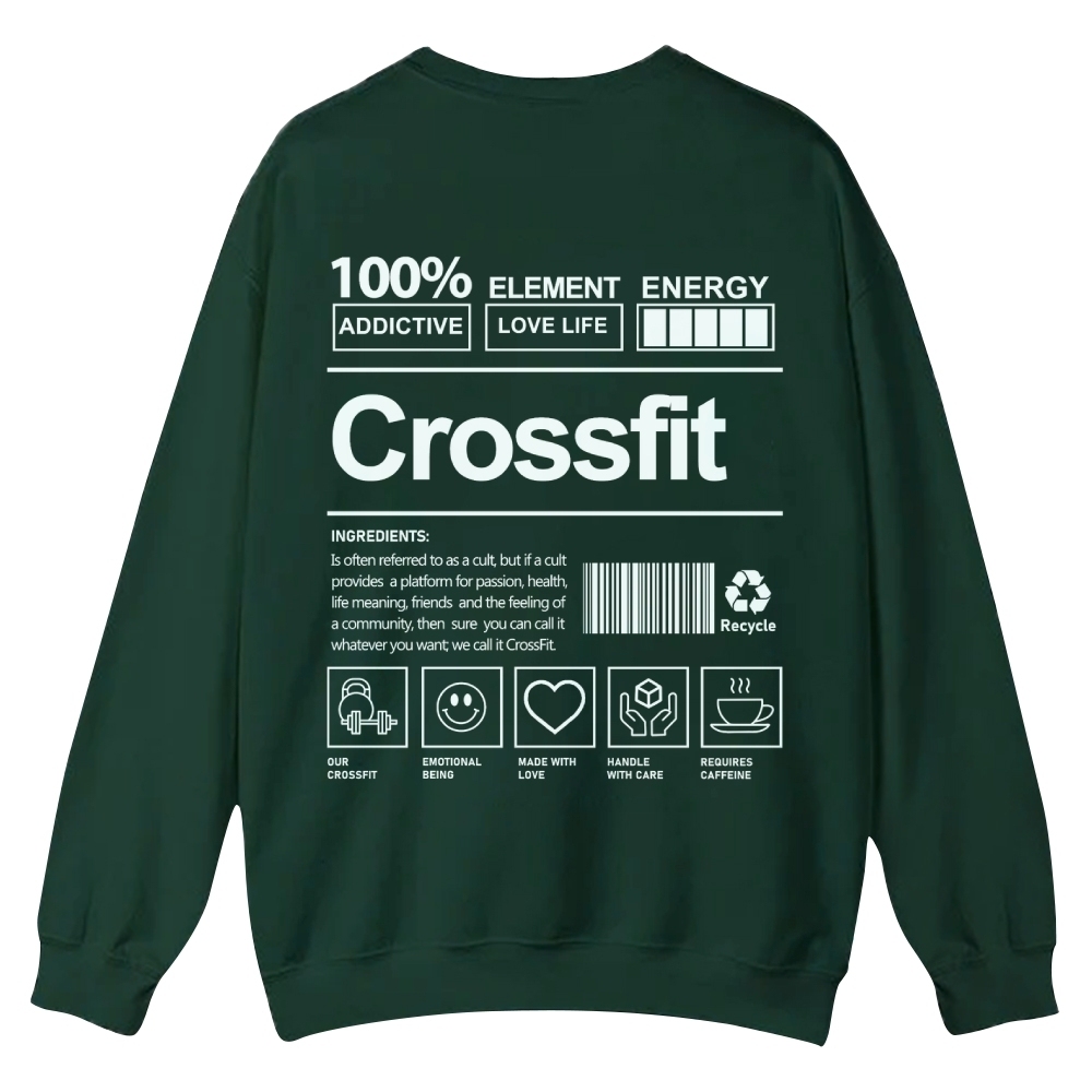 Crossfit Printed Crew Neck Sweatshirt-moweekender