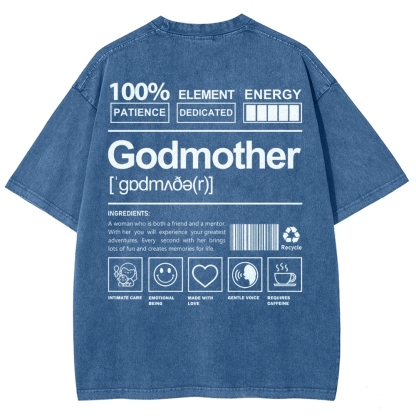 Godmother Unisex Fit Washed T-Shirt-moweekender